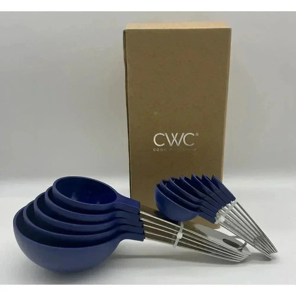 Cook With Color 12 PC Measuring Cups Set Assorted Sizes Blue New‎ - Picture 1 of 9